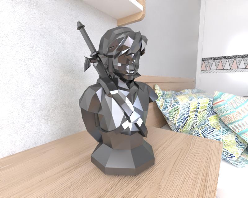 Link Bust Zelda Lowpoly