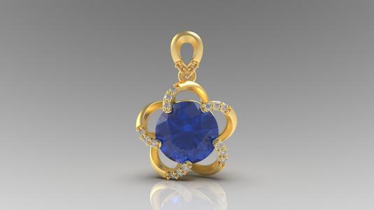 Women Lady Flower Diamond Pendant