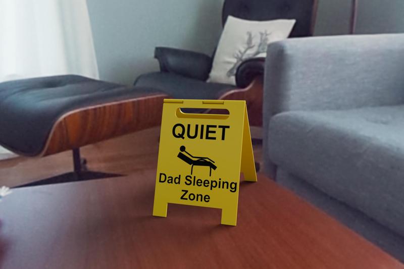 Dad Sleeping Zone Sign