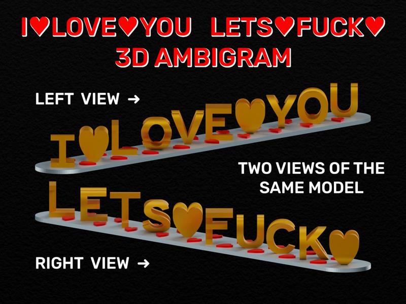 3D Ambigram with a Nice Side and a Naughty Side