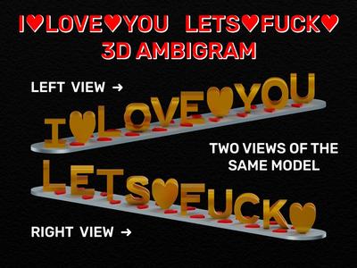 3D Ambigram with a Nice Side and a Naughty Side
