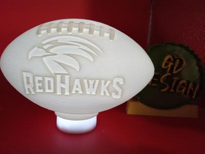 Custom #1 3D RedHawks High School 3D Football Light