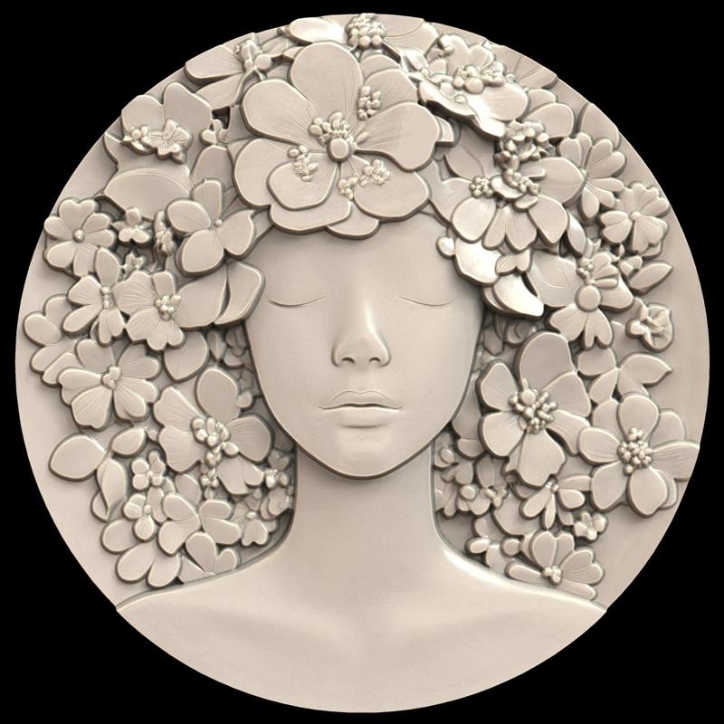 3D Model STL File for CNC Router/Laser & 3D Printer A Mannequin Covered in Surreal Flowers