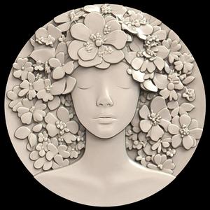 3D Model STL File for CNC Router/Laser & 3D Printer A Mannequin Covered in Surreal Flowers