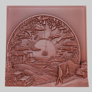 Arrival 3d printer relief medallion obj stl