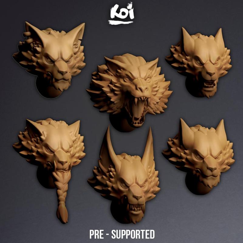 Dire Wolves - Miniatures Heads