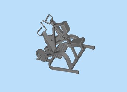 Gym scene model fitness equipment seated rowing exerciser 1/64 scene digital model