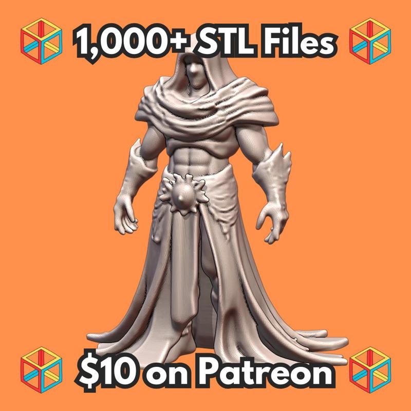 28mm DND Fantasy Mini Powerful Arcane Necromancer Figure MineeForm FDM 3D Print STL File