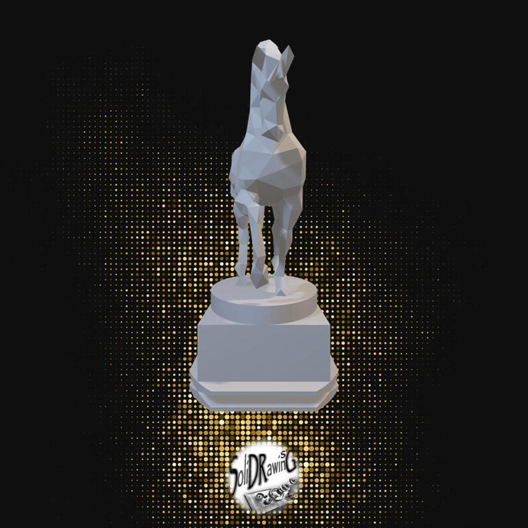 War Horse 2 - LowPoly - Bust - Full - Perfect Design - Easy Print - Decor - SoliDRawinGS0328