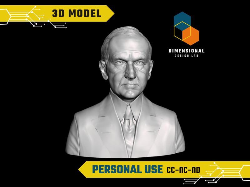 Calvin Coolidge - High-Quality STL File for 3D Printing (PERSONAL USE)