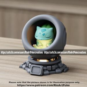 Bulbasaur in healing machine pods (EASY PRINT NO SUPPORT)