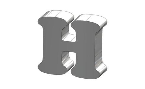 H Cooper Face Font Letter
