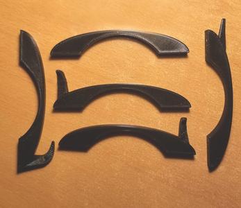 Five Cabinet Handles (76mm), Four with Hooks