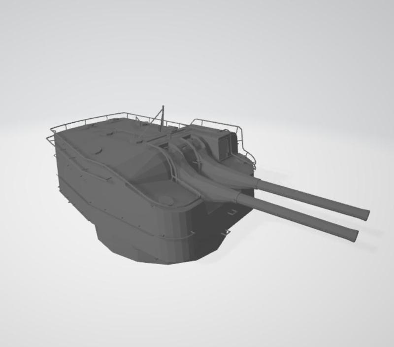 Japanese 12.7cm(5in)/50 Twin 3rd Year Mount C Gun