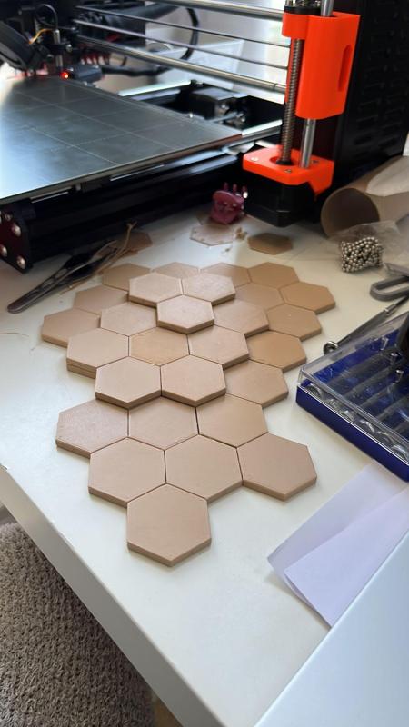 hexagon tiles with magnet inserts