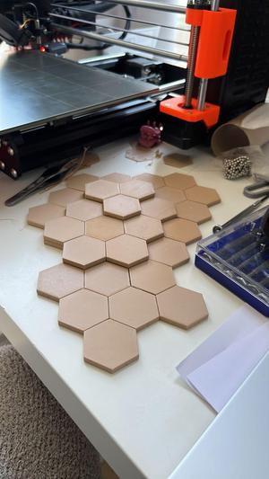hexagon tiles with magnet inserts