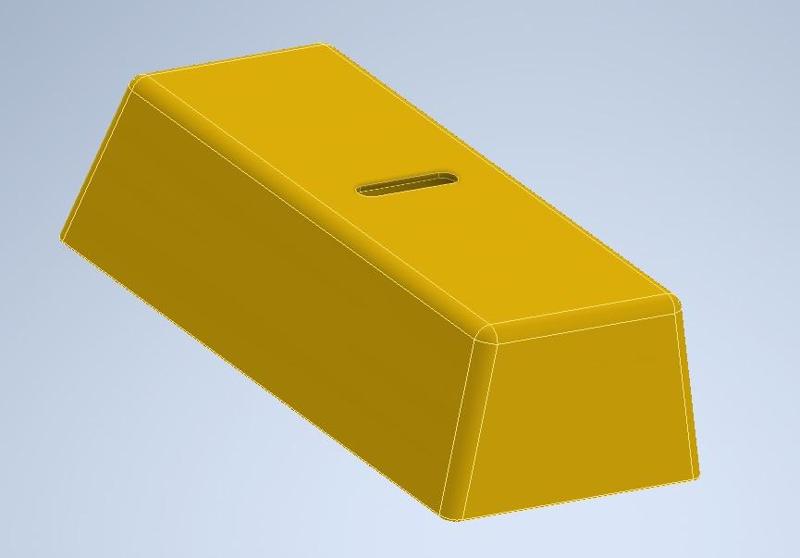 Gold bar as moneybox$