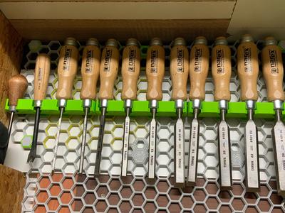 Holder for Narex chisels (Honeycomb storage wall)