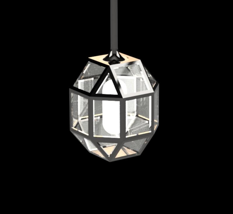 Octogonal lamp frame