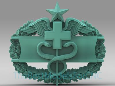 3D Model STL File for CNC Router Laser & 3D Printer Army Doctors Shield