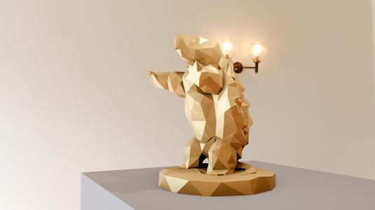 Alligator turtle standing low poly stl