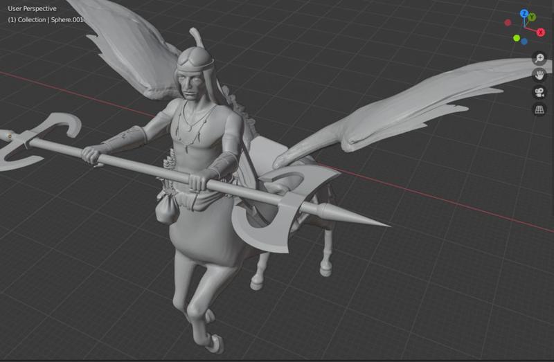 Plains Centaur double weapon with saddle of pegasi