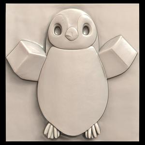 3D Model STL File for CNC Router/Laser & 3D Printer A Penguin with Square-shaped Propellers on Its Flippers