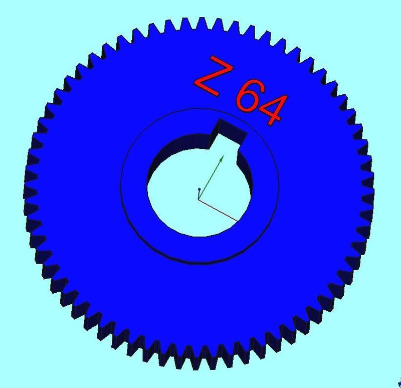 Zahnrad gear Z 64 Bernardo P600G
