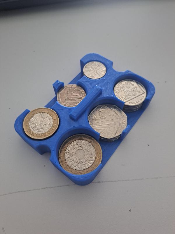 Small pocket sized coin holder (5p,10p,20p,50p,£1,£2 Coins)
