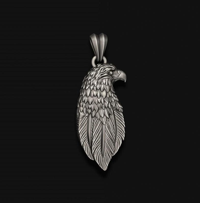 Eagle pendant basrelief 3D print model