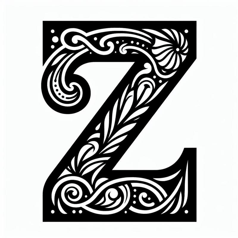 Frottage creation: letter Z (version 10)
