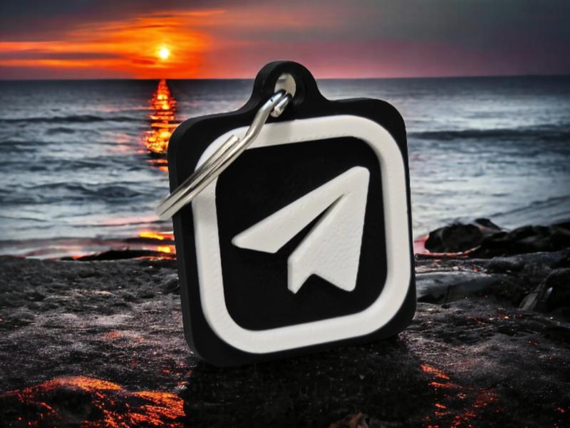 Telegram Logo NFC Tag Keychain