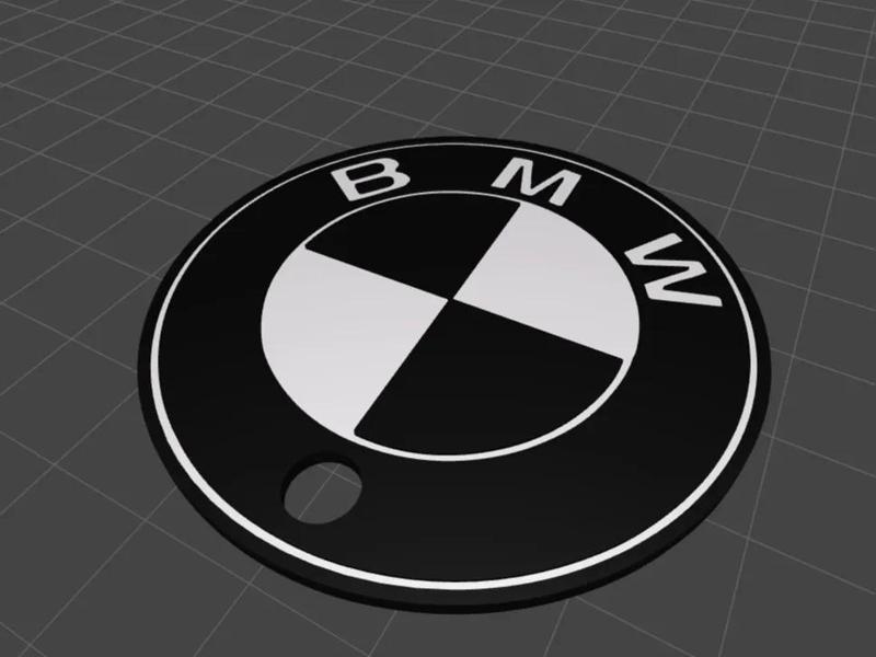 Black and white BMW keychain