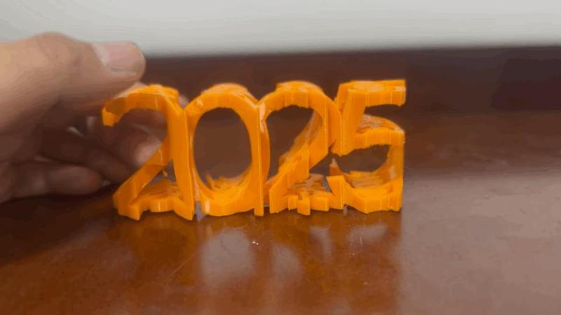 2025 (May I Become Rich) Multifaceted Three-Dimensional Font Visual Font 12cm Long