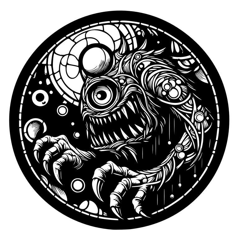 Wall art: Creepy monster 11 (two colours)