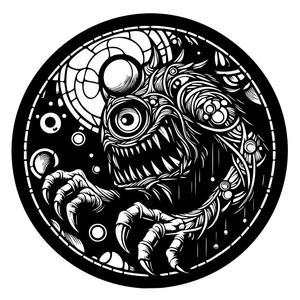 Wall art: Creepy monster 11 (two colours)