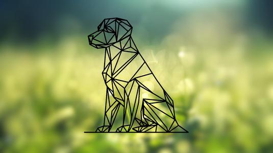 Geometric Dog Wallart
