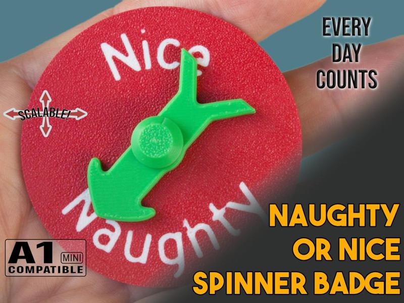 Naughty or nice spinner badge