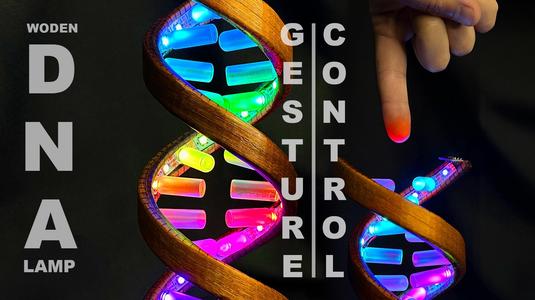 Gesture Controlled Wooden DNA Desk Lamp