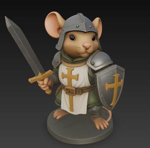 RPG Miniature - mouse paladin