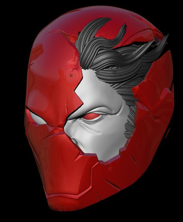 battle damage red hood helmet