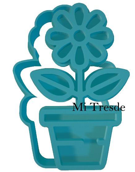 flower pot with flower cutter and marker