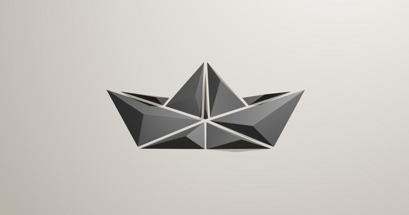 Paper boat geometric wall art