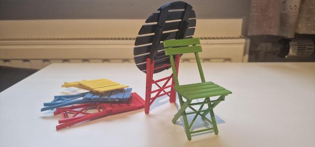 Bistro folding chair and table Designer Ed van der Heijden.