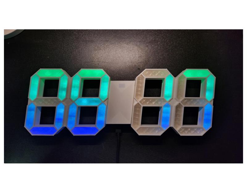7 Segment RGB LED Clock using Neopixels
