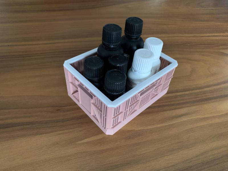 Lid open -  Miniature Collapsible Crate (Remix)