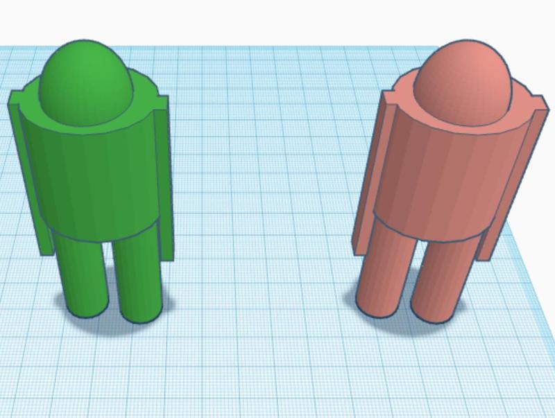 Grün und Pinke Android Charakter