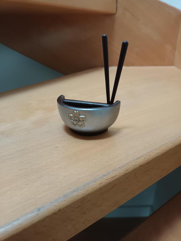 Remix - Bowl with Chopsticks Hair piece with added Sakura Relief