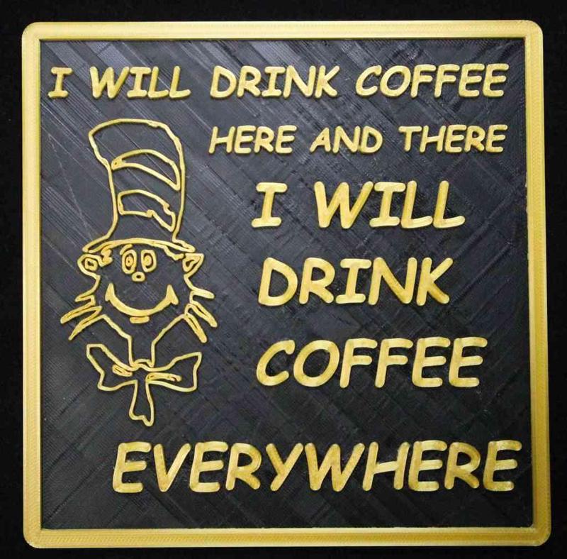Office coffeemaker area wall plaque