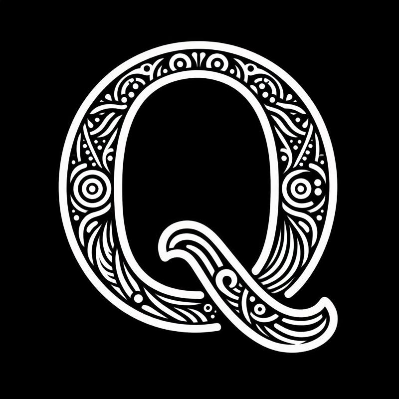 Frottage creation: letter Q (version 3)